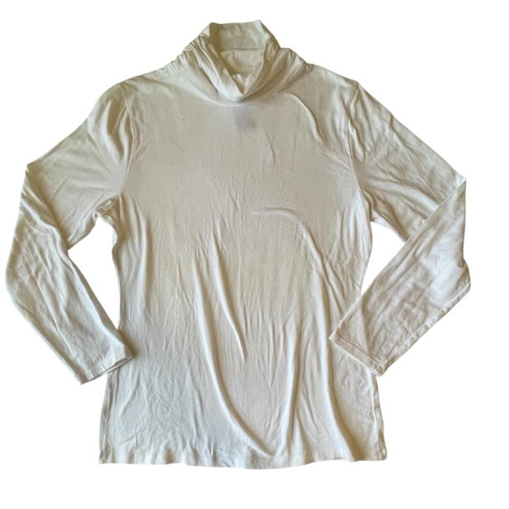 Josephine Chaus Ultra White Turtleneck Top Sz M